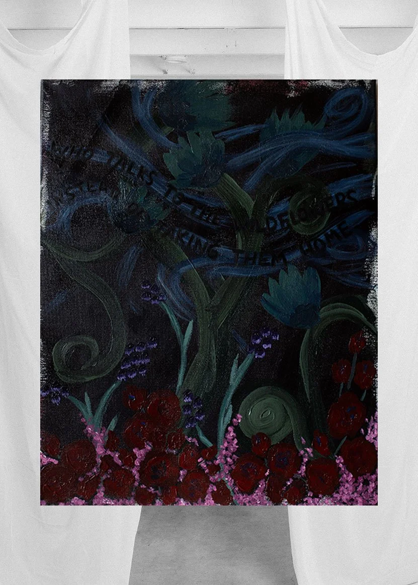 "Wildflowers" Original 16x20 Acrylic and Oil Pastel