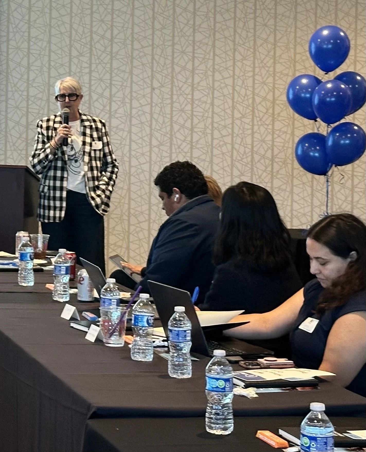Helen Stiver speaking at a networking event
