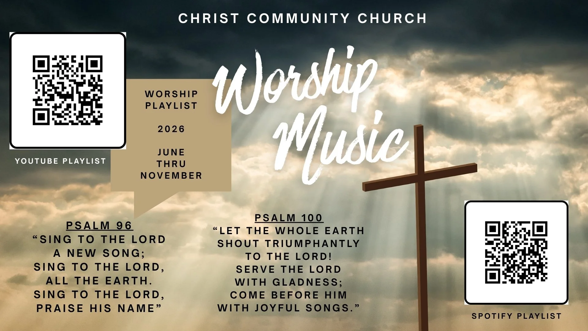 CCC Worship Playlist 2026 (Spotify and YouTube)