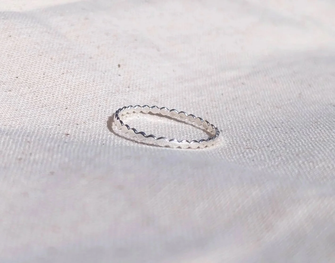 Flat Pebble Stacking Ring