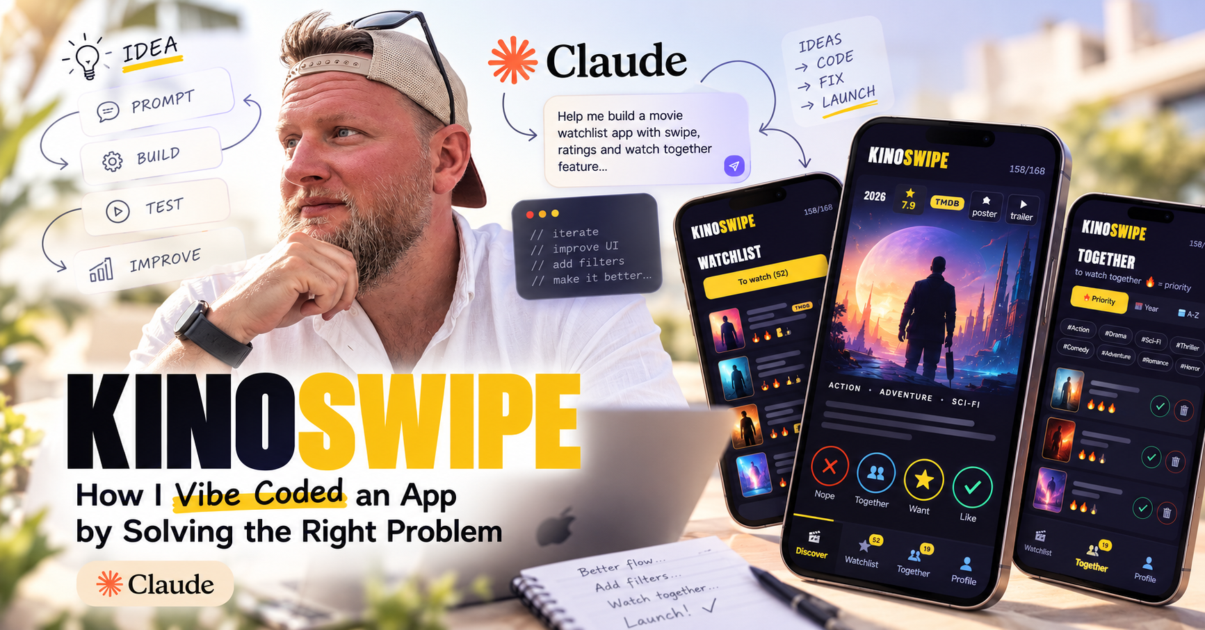 KinoSwipe: How I Vibe Coded an App by Solving the Right Problem