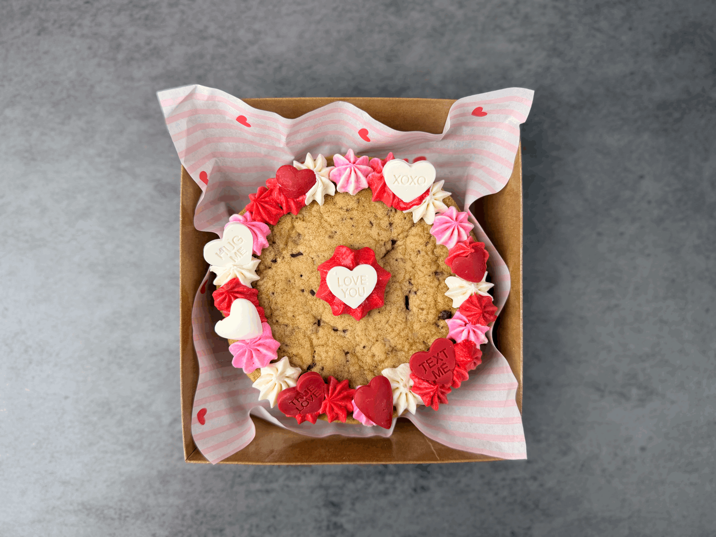 Valentine's Chocolate Chip Cookie Cakes