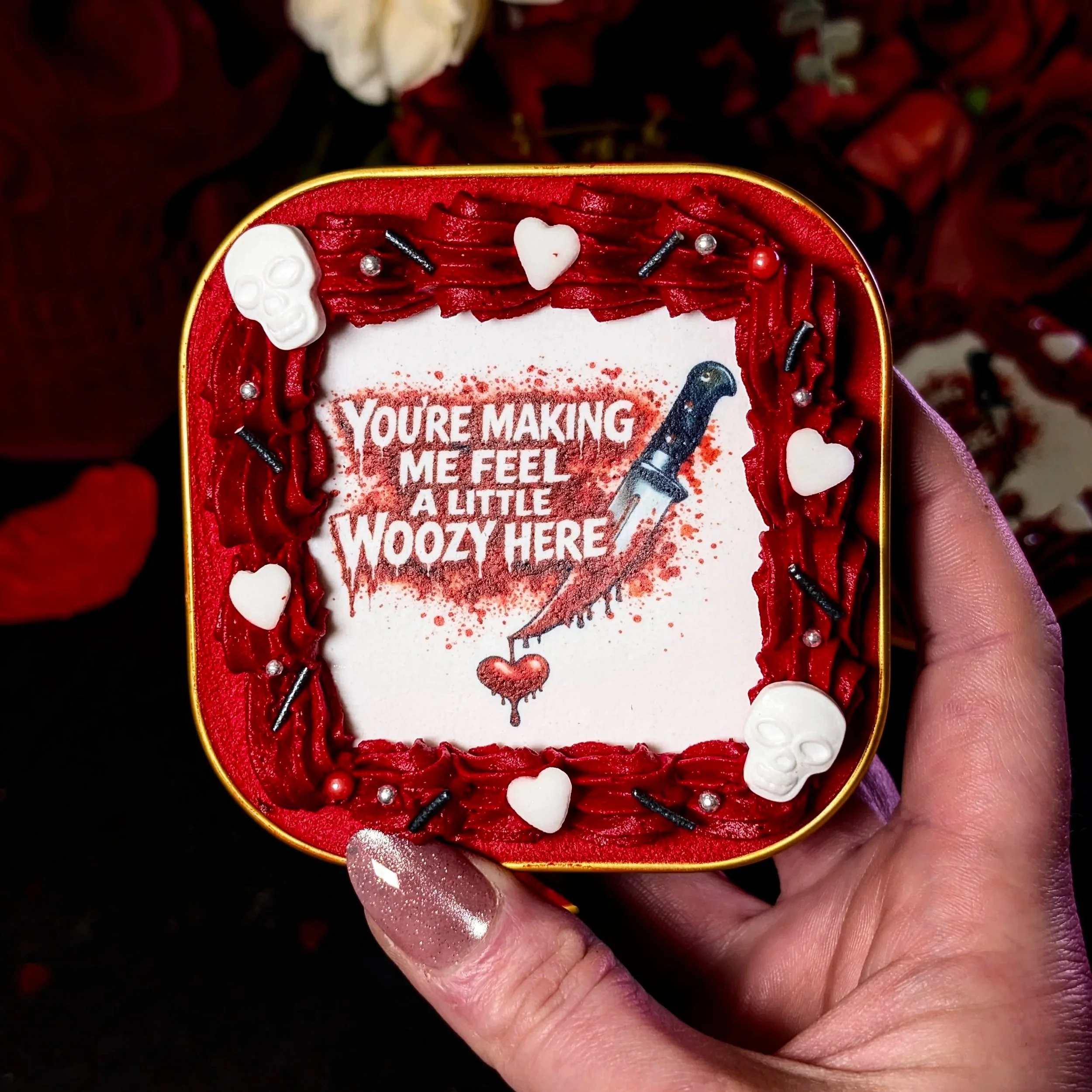 I'm feeling a little woozy here cake box