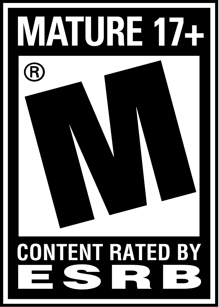MPAA content rating logo indicating 'Mature 17+', rated by the ESRB.