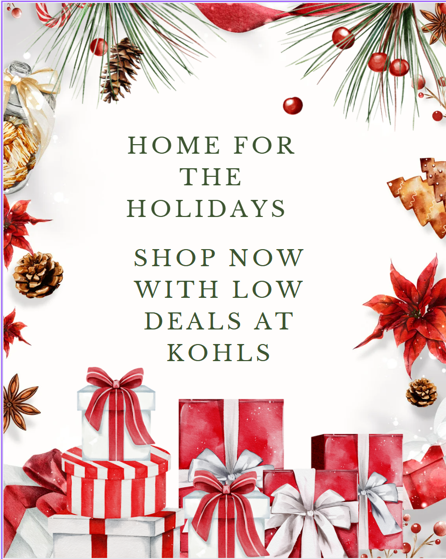 Christmas ad promoting kohls sales.