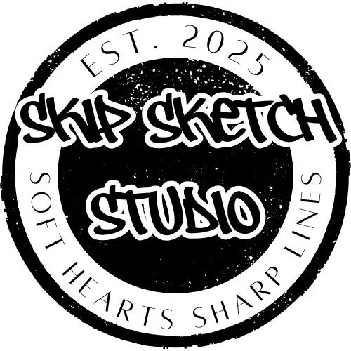 ✨Welcome to Skip Sketch✨
Our family art motto is &ldquo;Soft Hearts, Sharp Lines,&rdquo; which captures the spirit of our laid-back shop. We pride ourselves on original artwork you can wear-straight from our sketchbooks to your closet. 
Established b