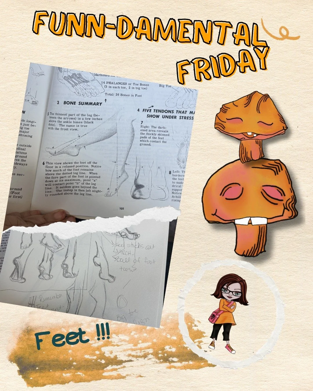 Hey, Its Fundamental Friday, so you know what that means- more work on our Zombie!!!

Today it&rsquo;s the feet. we start the same way as we did with the hands- skeleton, muscle, tendons= movement.
Then, it&rsquo;s practice, practice practice.

Truly