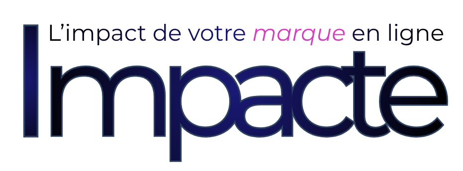 Mot en anglais 'Impact' avec des mots en français liés à l'effet et à la portée, dans un style typographique coloré.