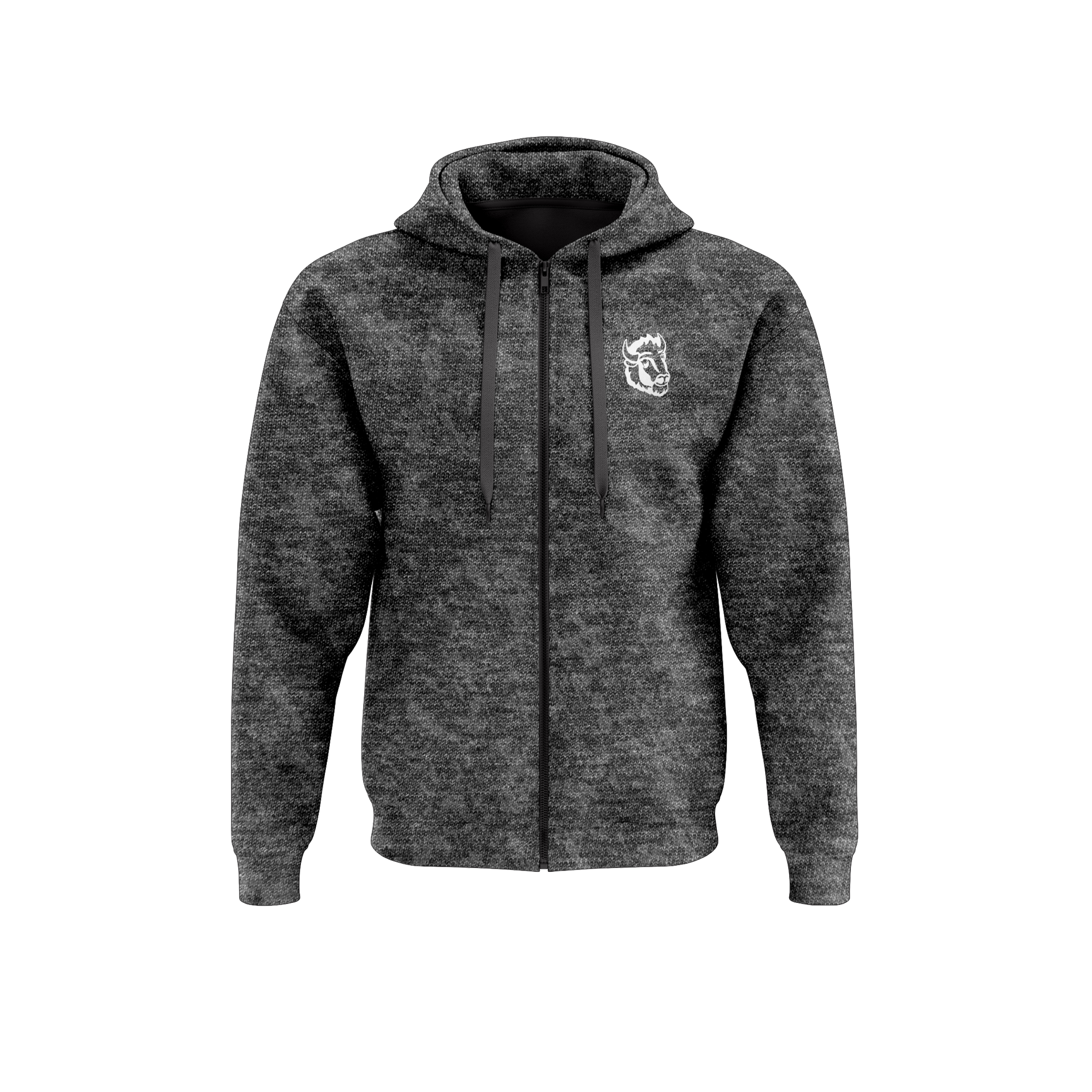 Full zipper Dark grey bison head FRONT.png