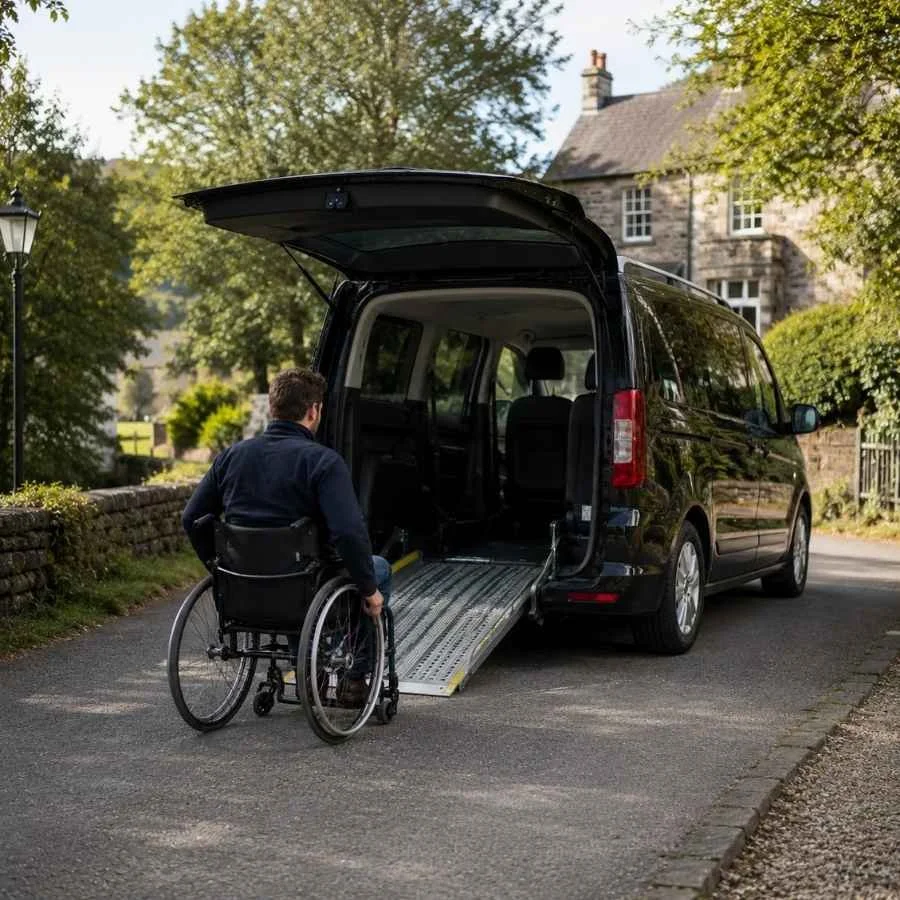 Wheelchair accessible vehicle with ramp for private tours in Ireland with Claddagh Tours.