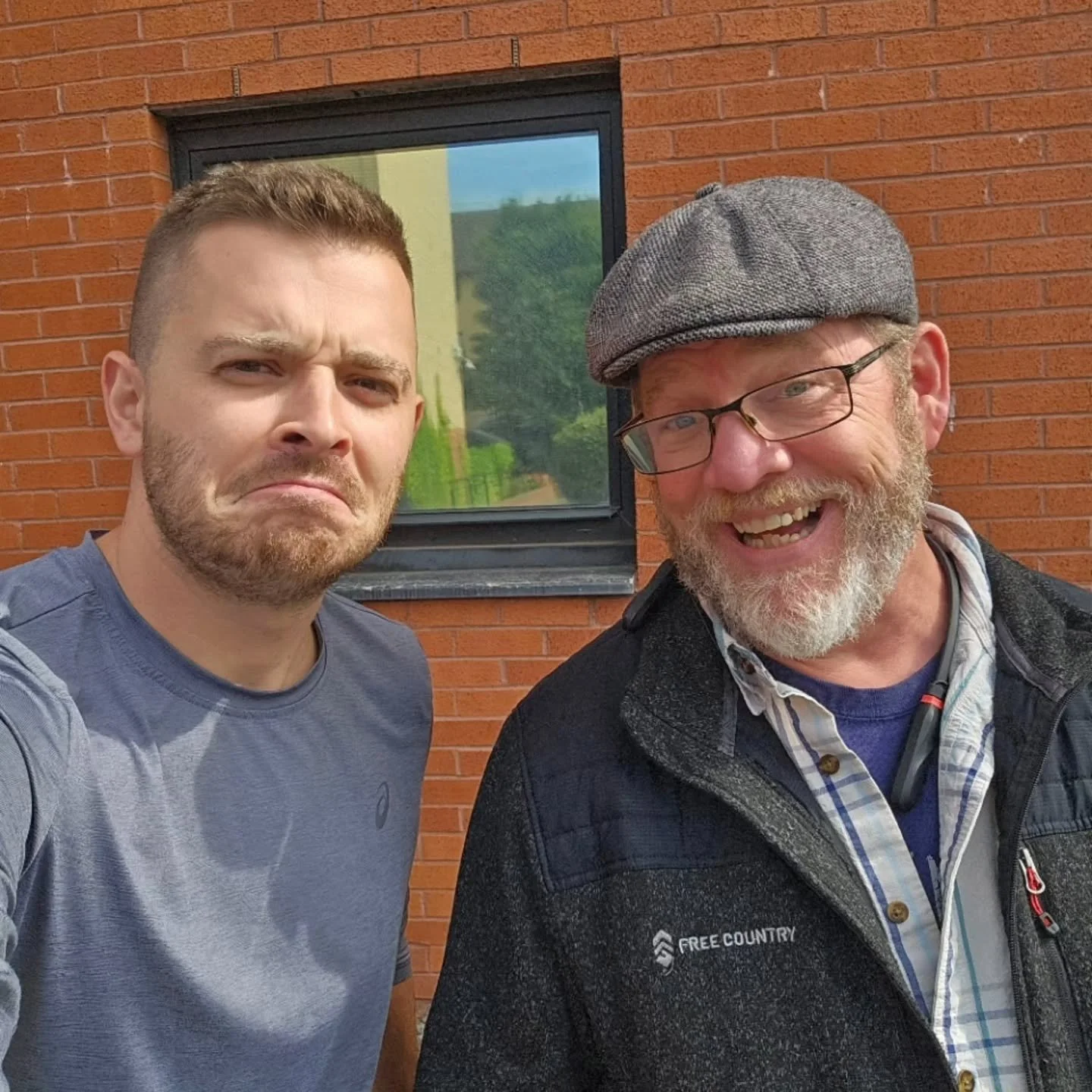 Pipe band historians will debate this for years, but we believe this is the exact moment our new Pipe Major, Ryan Praskovich (left), realized what he'd gotten himself into, much to the delight of our longtime PM, Jon Maffett (right). 😂