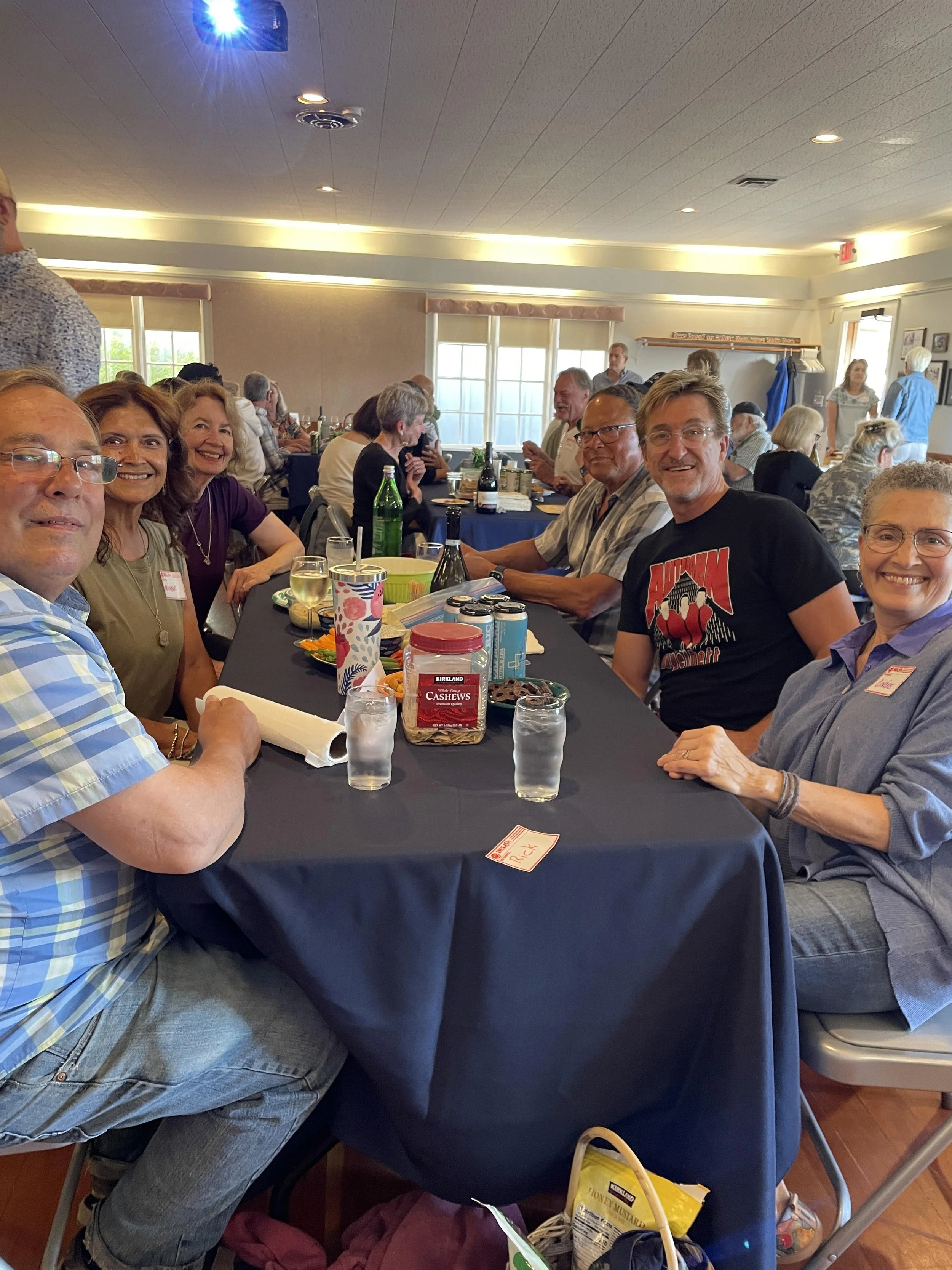 A gathering at the Pine Grove Community House. 