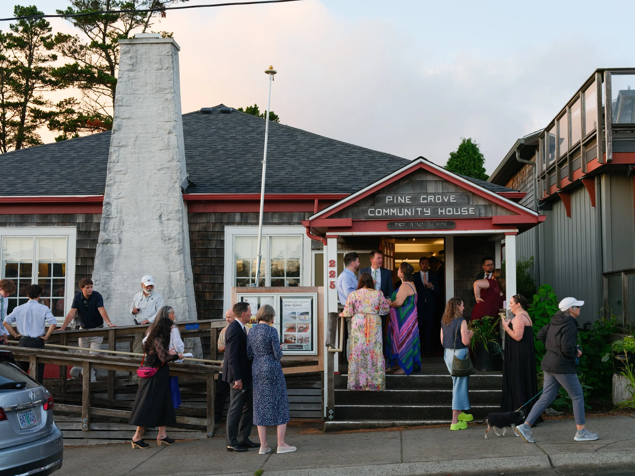 A gathering at The Pine Grove Community House. 