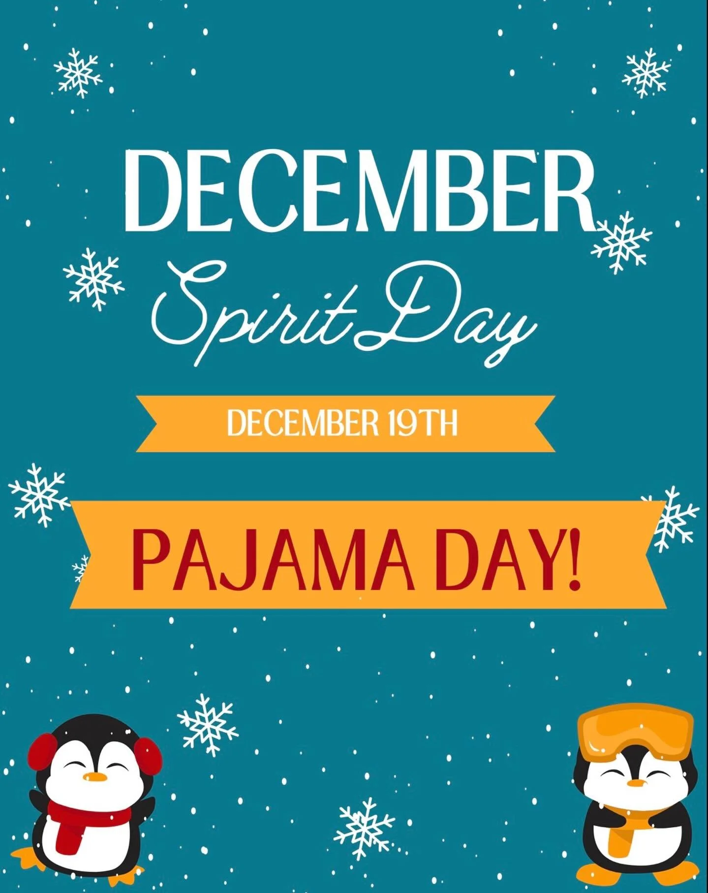 Join us for the last day of school in 2025&hellip;in your pajamas!! ✨💤❄️