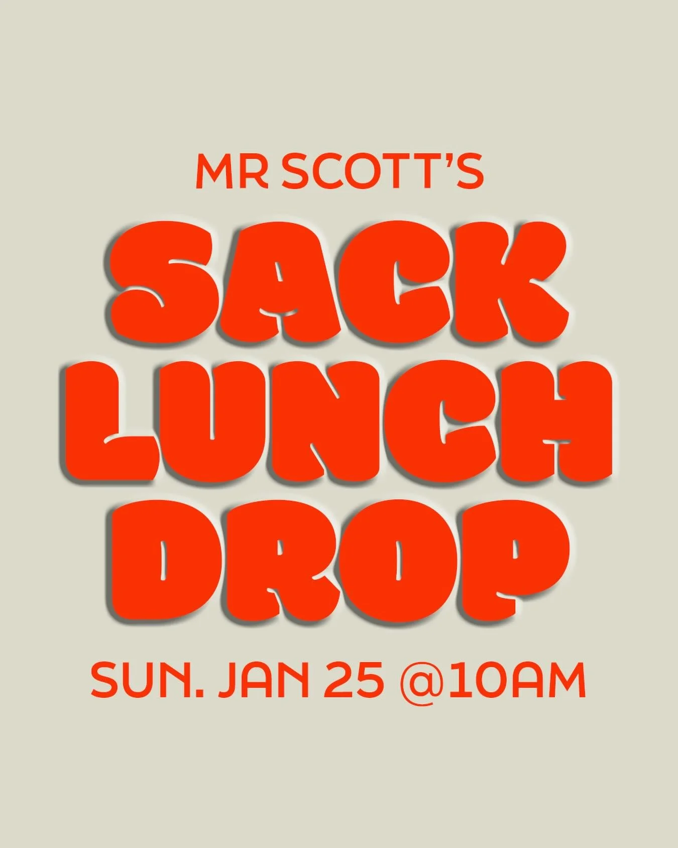 Join us next Sunday for Mr Scott&rsquo;s January Sack Lunch drop for the unhoused. Packed lunches, warm winter items and water bottles are appreciated! 
.
10am at David Lubin
1/25/26
.
#davidlubinrocks