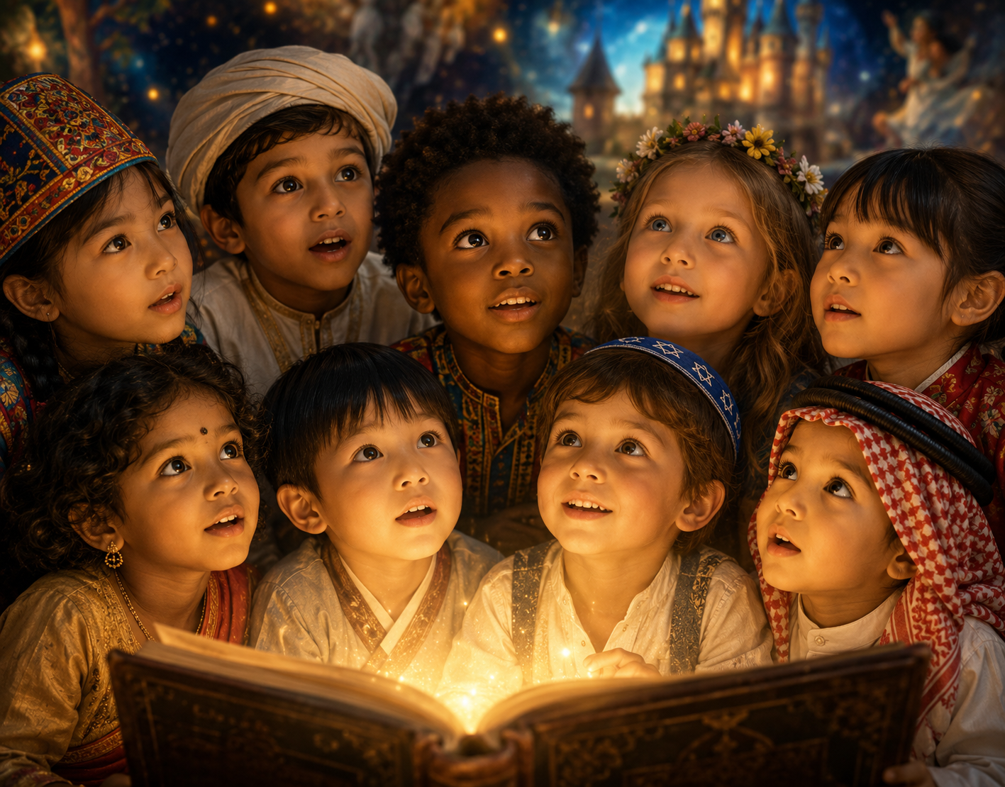 Children wide eyes open for to explore as they are curious about the world and absorb knowledge starting from early age by and through their oral tradition: fairy tales , legends, myths and songs