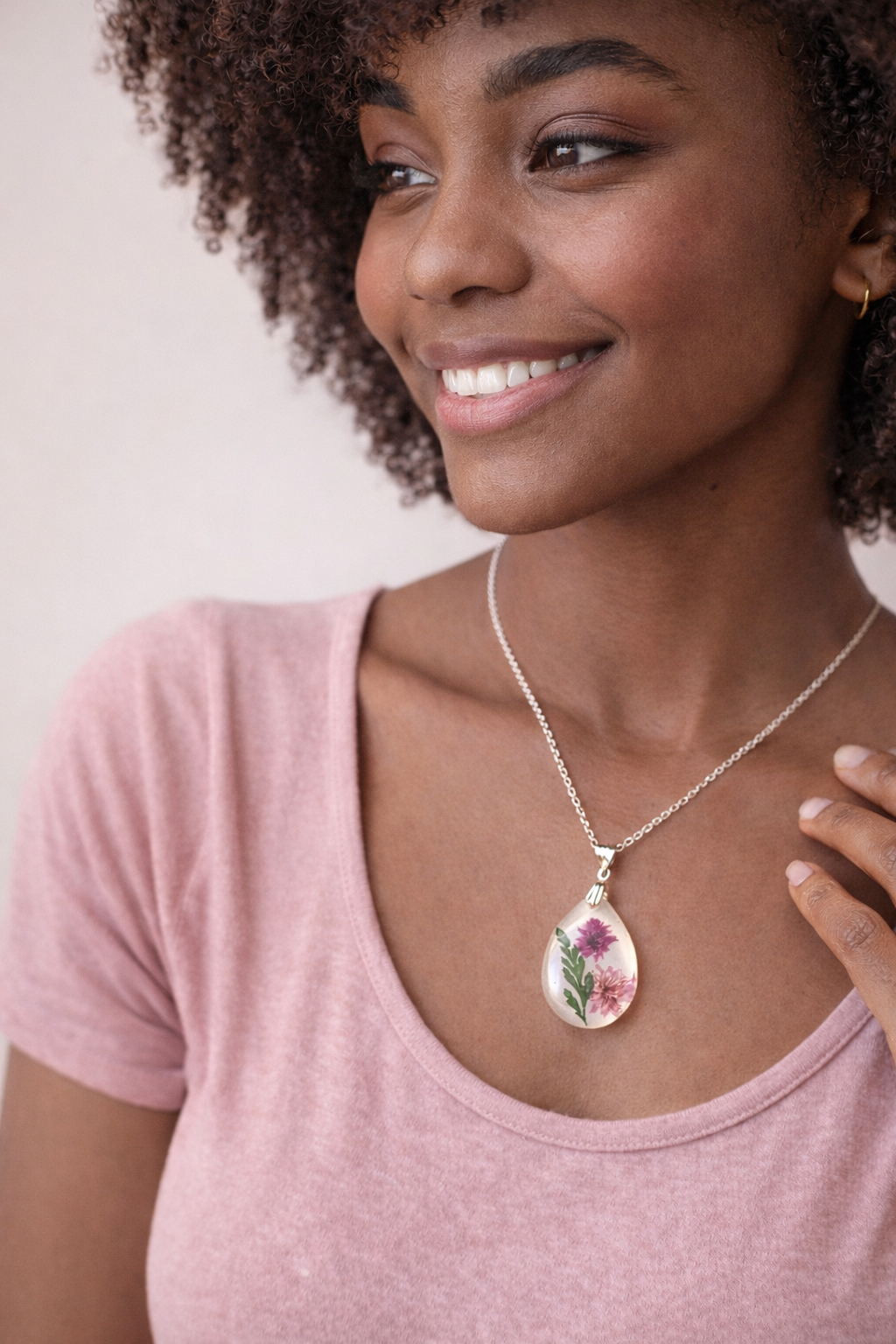 Handmade Pressed Flower Resin Necklace | Soft & Meaningful Jewelry