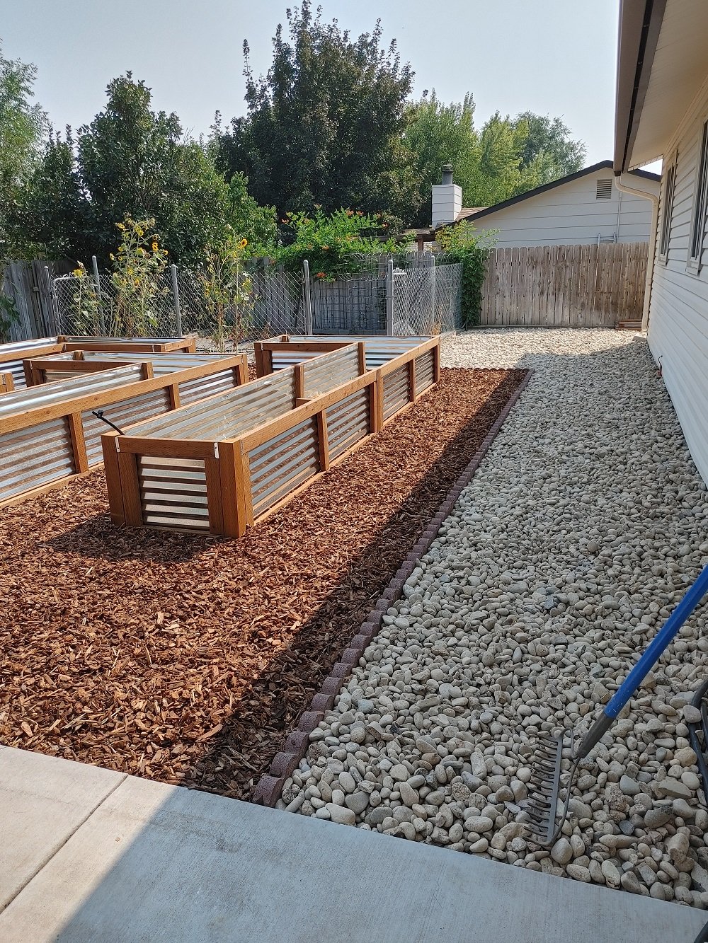 Xeriscape With Planter Boxes - After