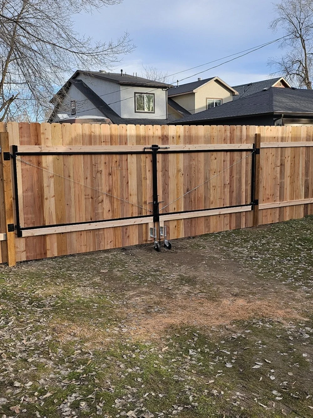 Cedar Fence & Double Gate - After