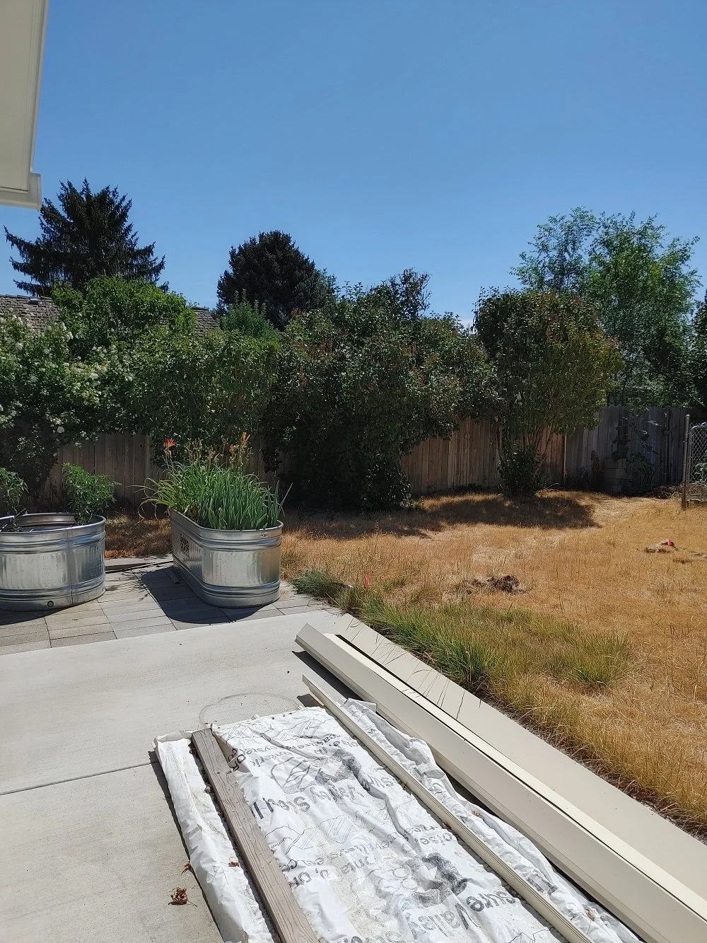 Xeriscape With Planter Boxes - Before