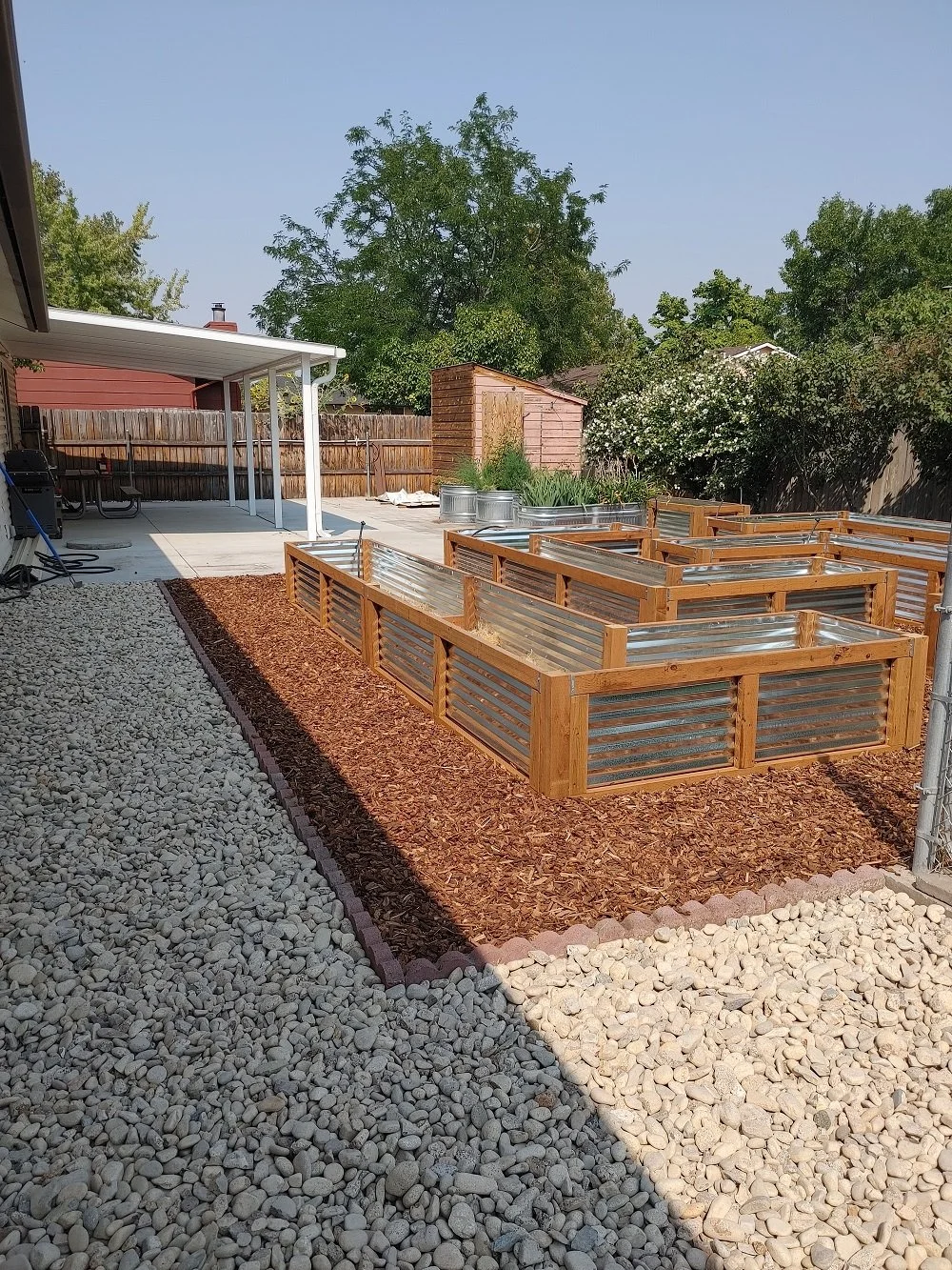 Xeriscape With Planter Boxes - After