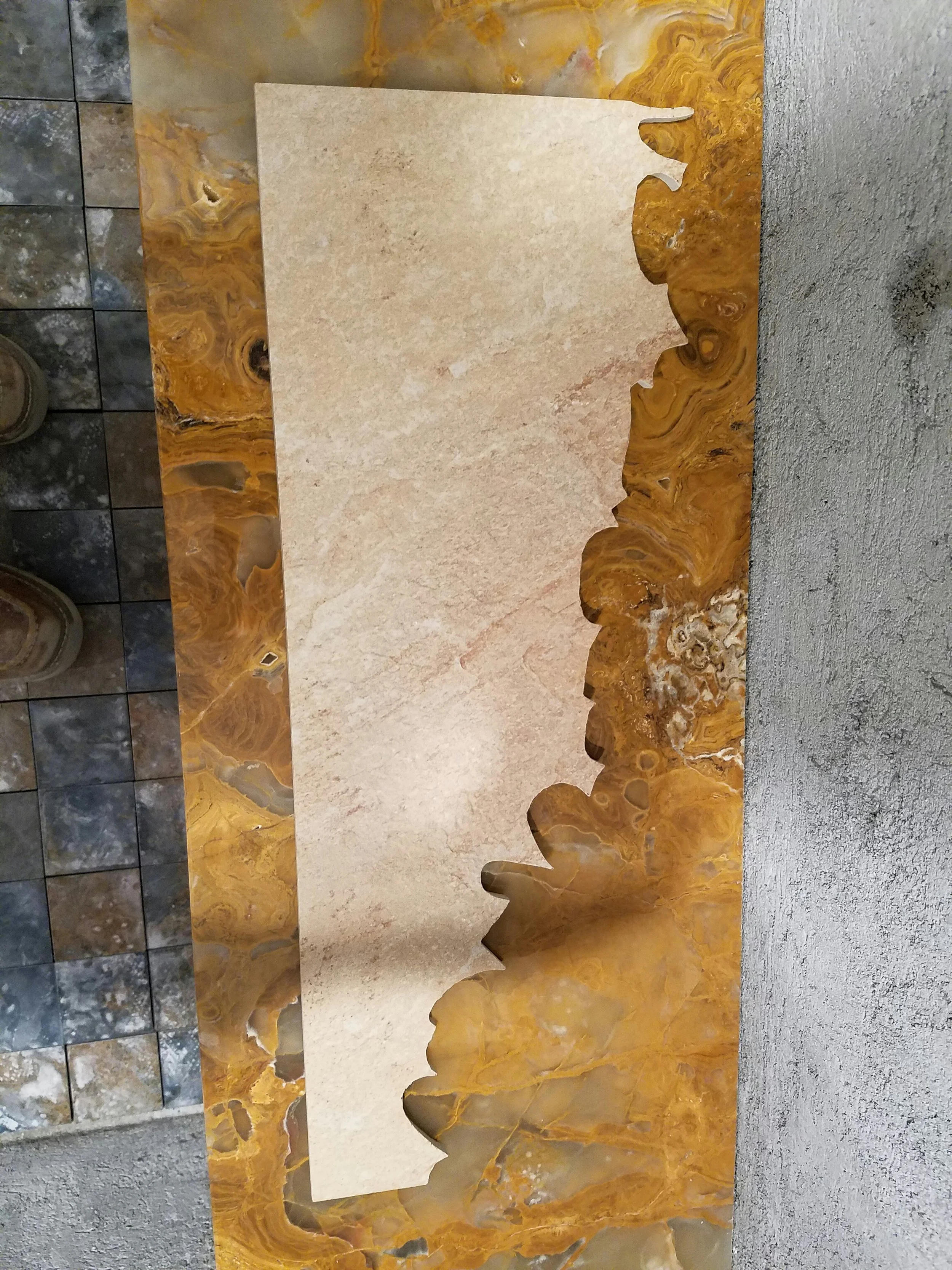 picture of a detailed cut porcelain tile