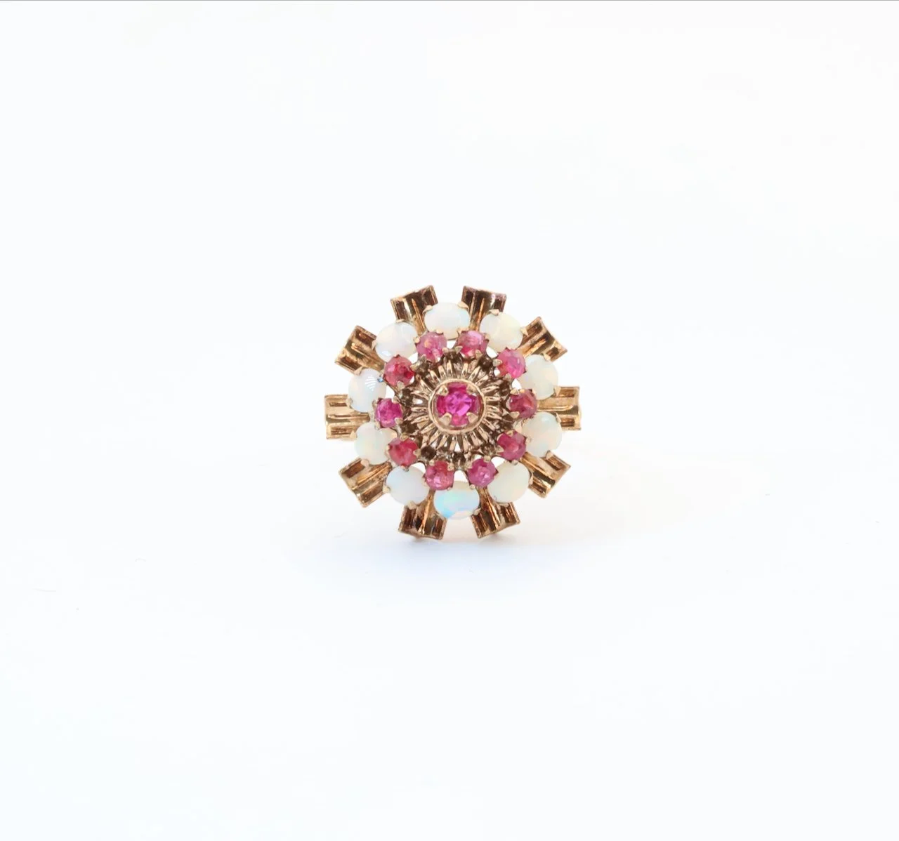 Ruby & Opal Princess Ring in 14ct Gold