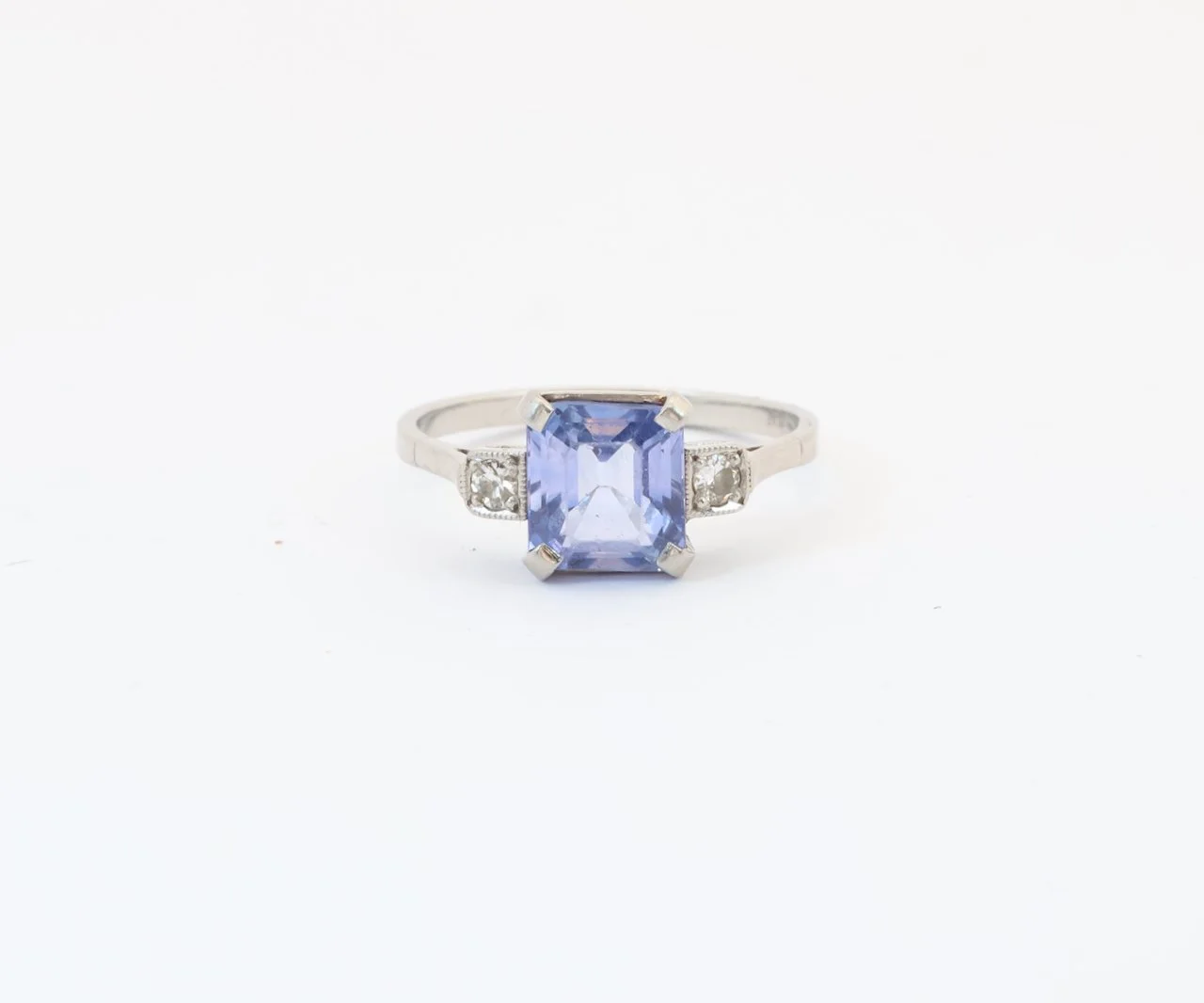 Art Deco Sapphire, Diamond & Platinum Ring