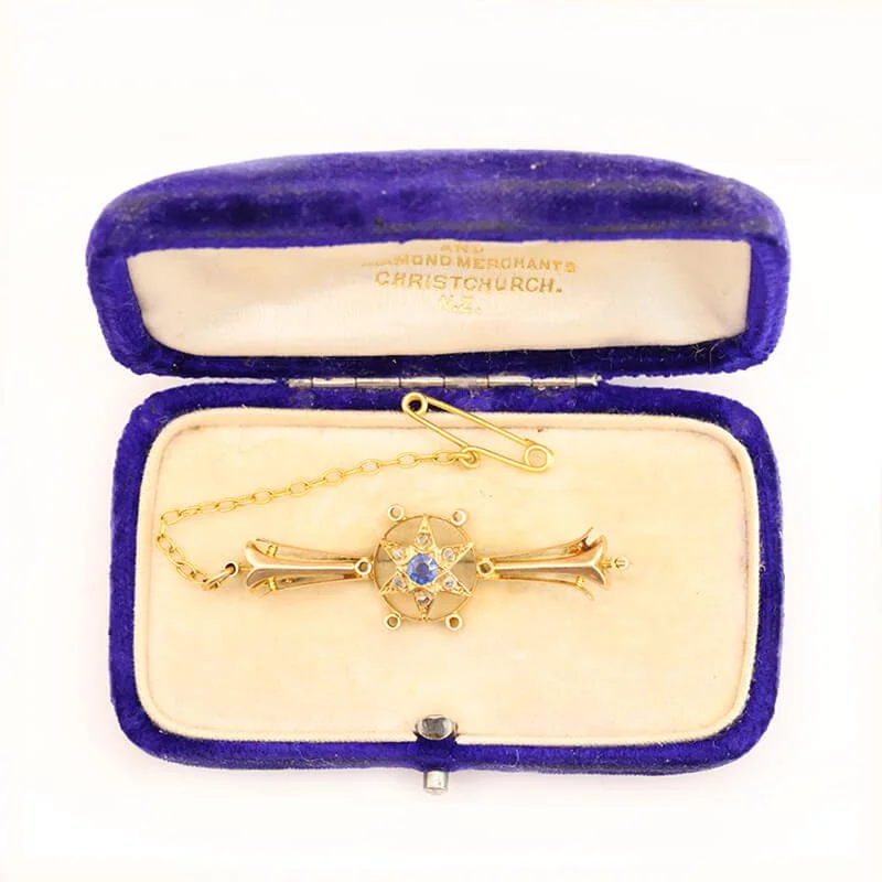 Sapphire and Diamond NZ Colonial Star Brooch