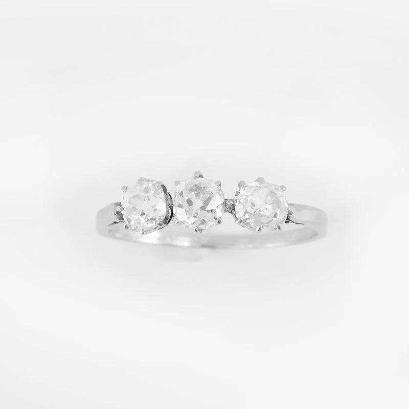 Three stone Diamond and Platinum Ring