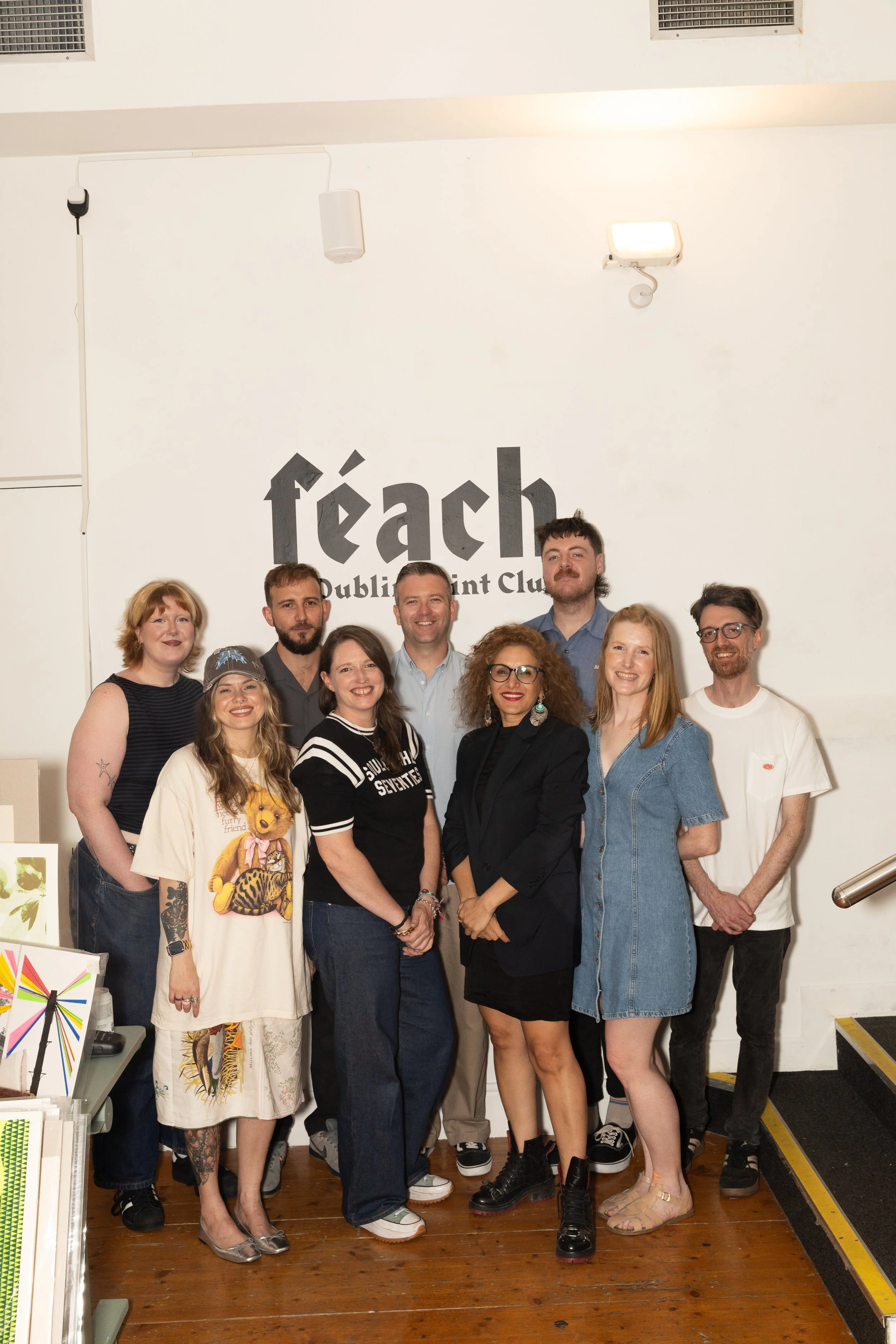 Studio Members Clockwise L-R (from back row)  

Erina Ni Mhaoinaigh 
Ciaran Crowe 
Paul Conaghan 
Conor Nolan 
Tadhg Caffrey 
Clare Blackwell
Manal Mahamid 
Sinead McCormack 
Aisling Duffy 
