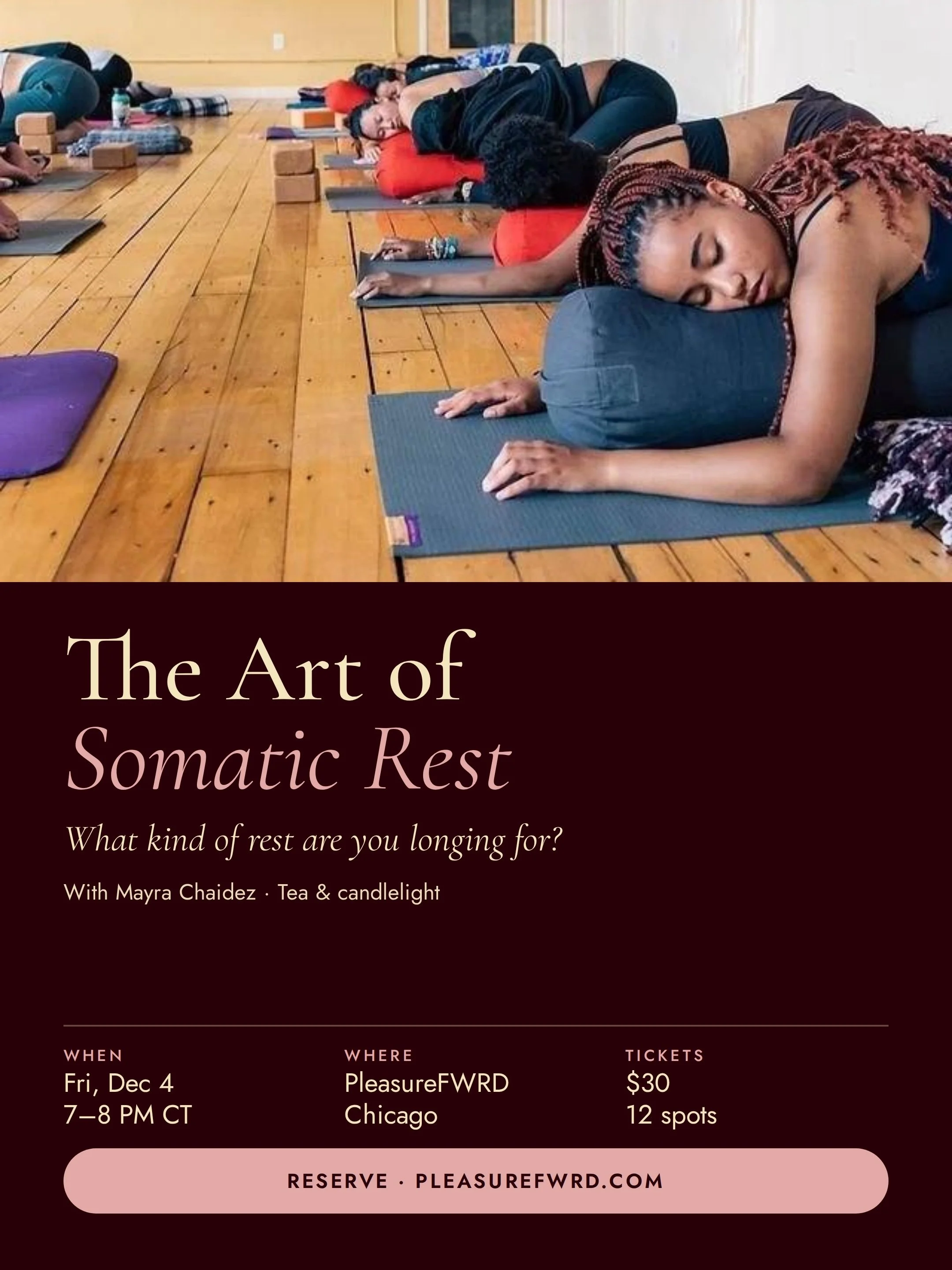 The Art of Somatic Rest | Friday, December 4, 2026 · 7:00–8:00 PM CT