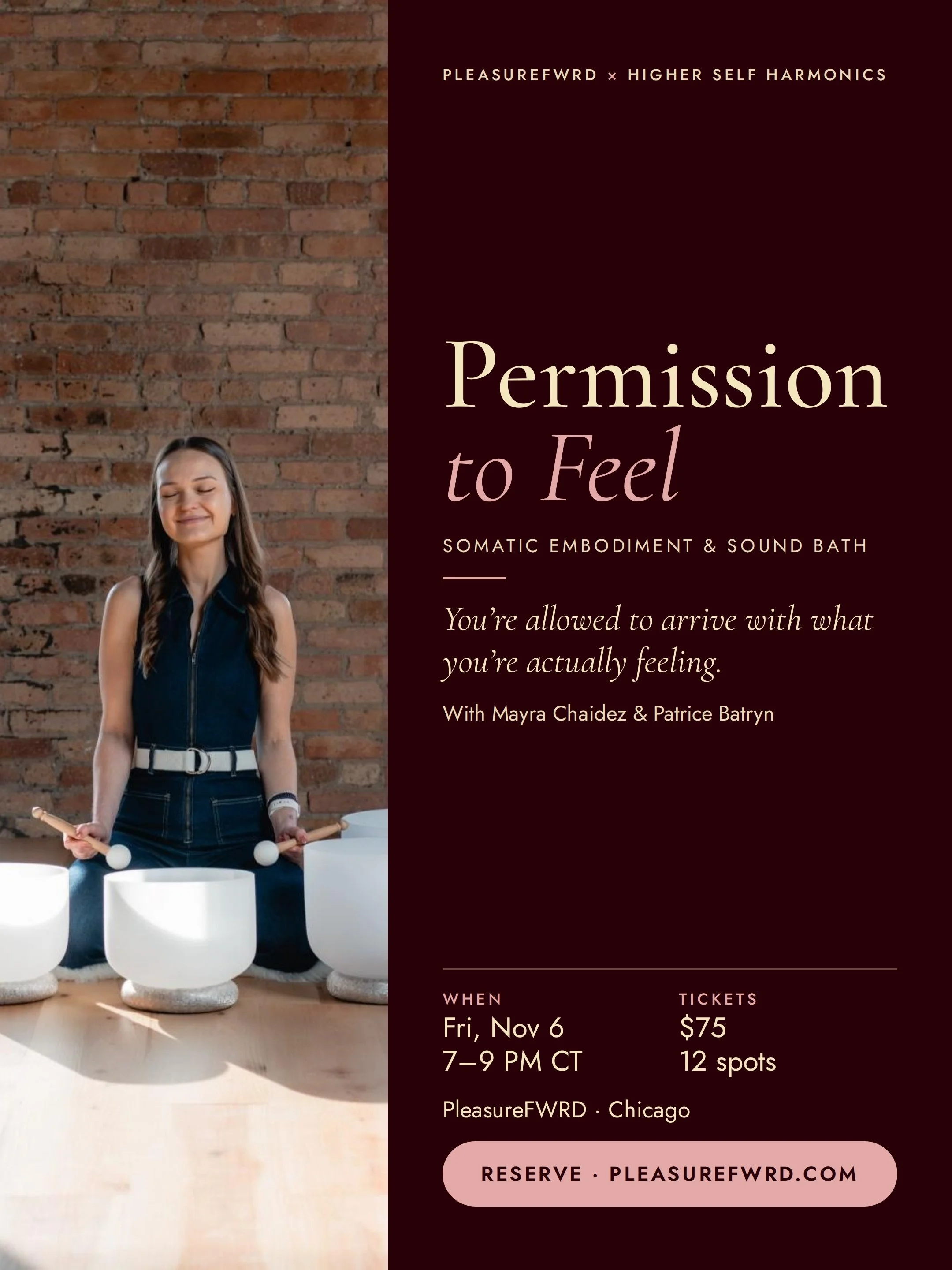 Permission to Feel™ | sound bath in collaboration with Higher Self Harmonics | Nov 6th @7-9pm CT|