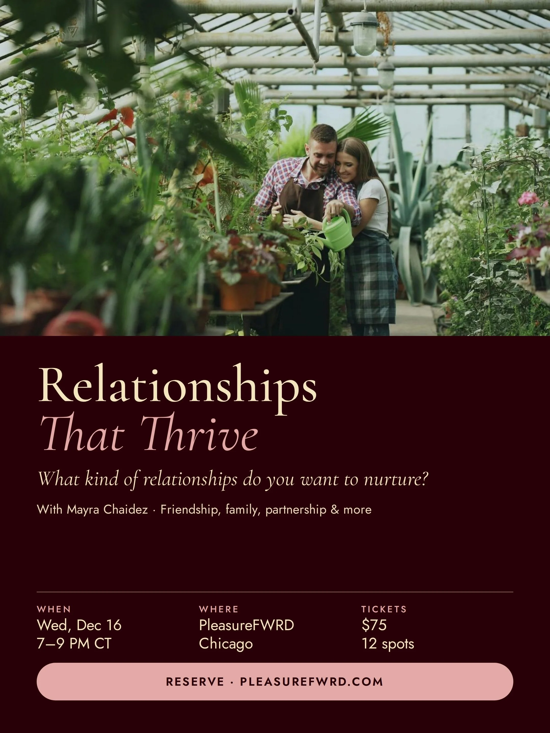 Relationships That Thrive | Wednesday, December 16, 2026 · 7:00–9:00 PM CT