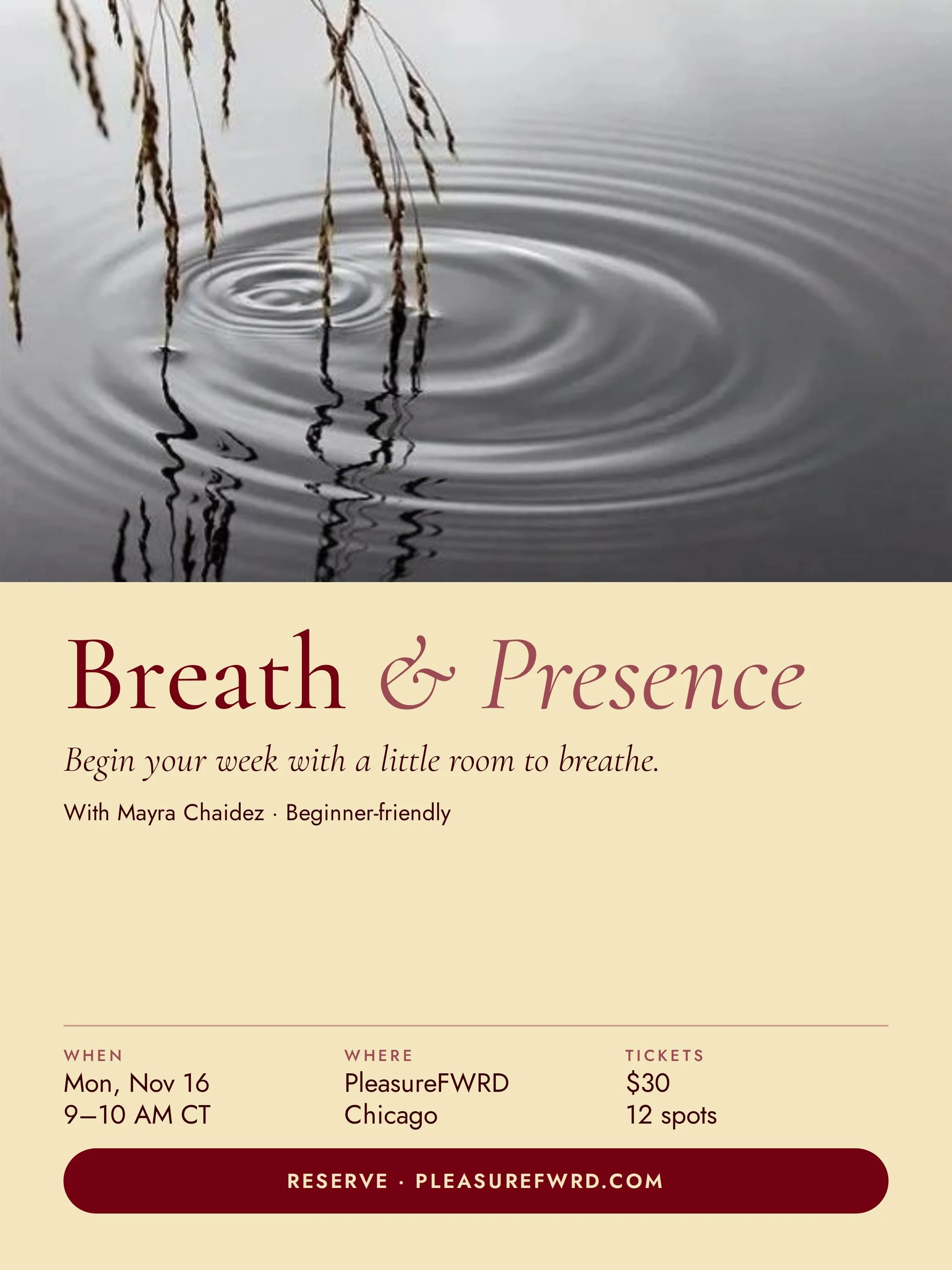 Breath & Presence | Monday, November 16, 2026 · 9:00–10:00 AM CT