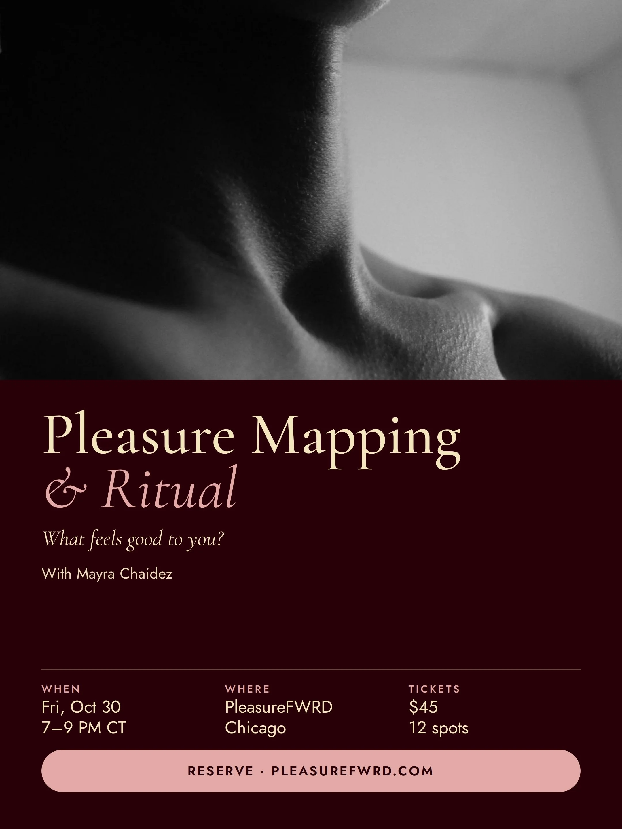 Pleasure Mapping & Ritual | Friday, October 30, 2026 · 7:00–9:00 PM CT