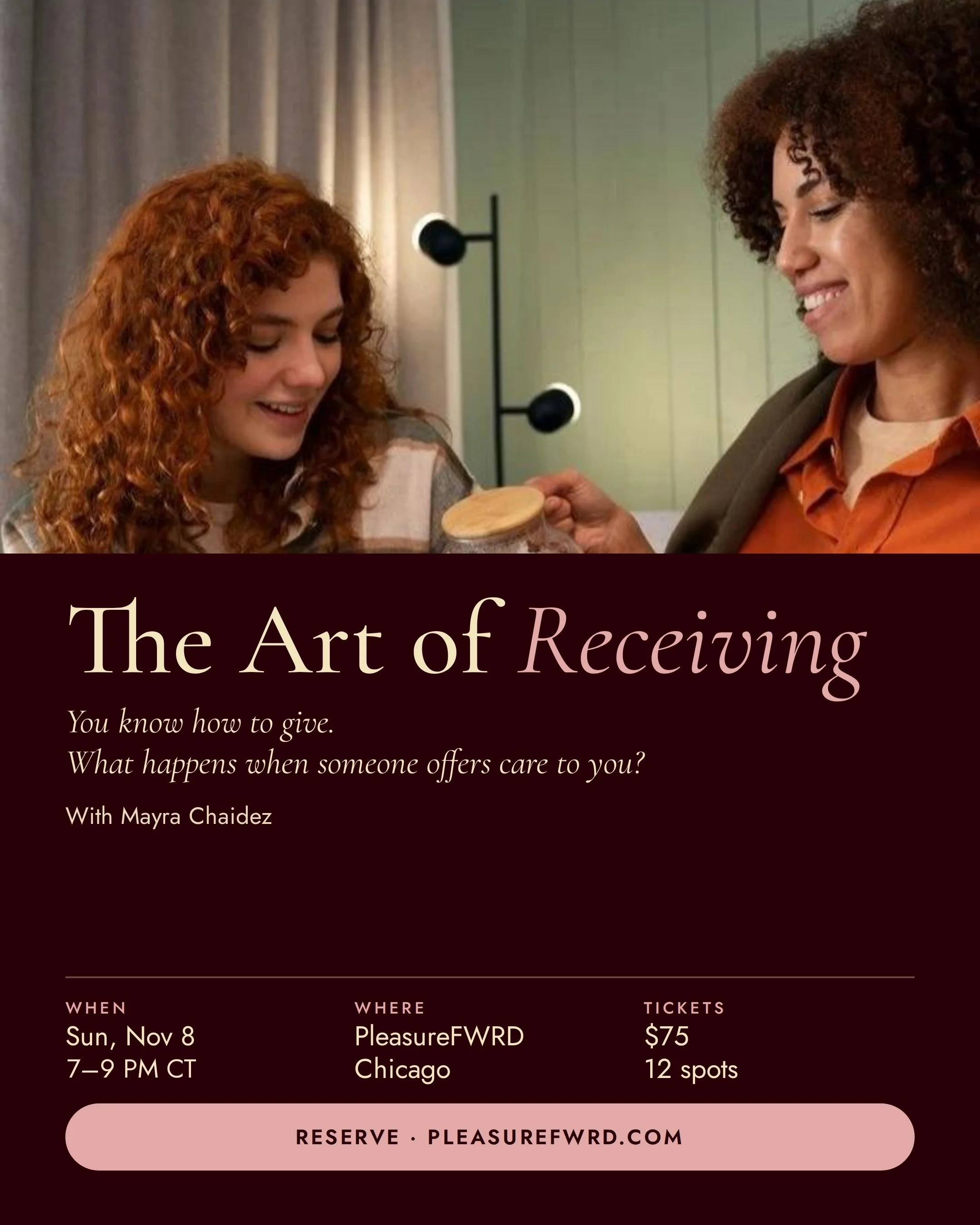 The Art of Receiving℠ | Sunday, November 8, 2026 · 6:00–8:00 PM CT