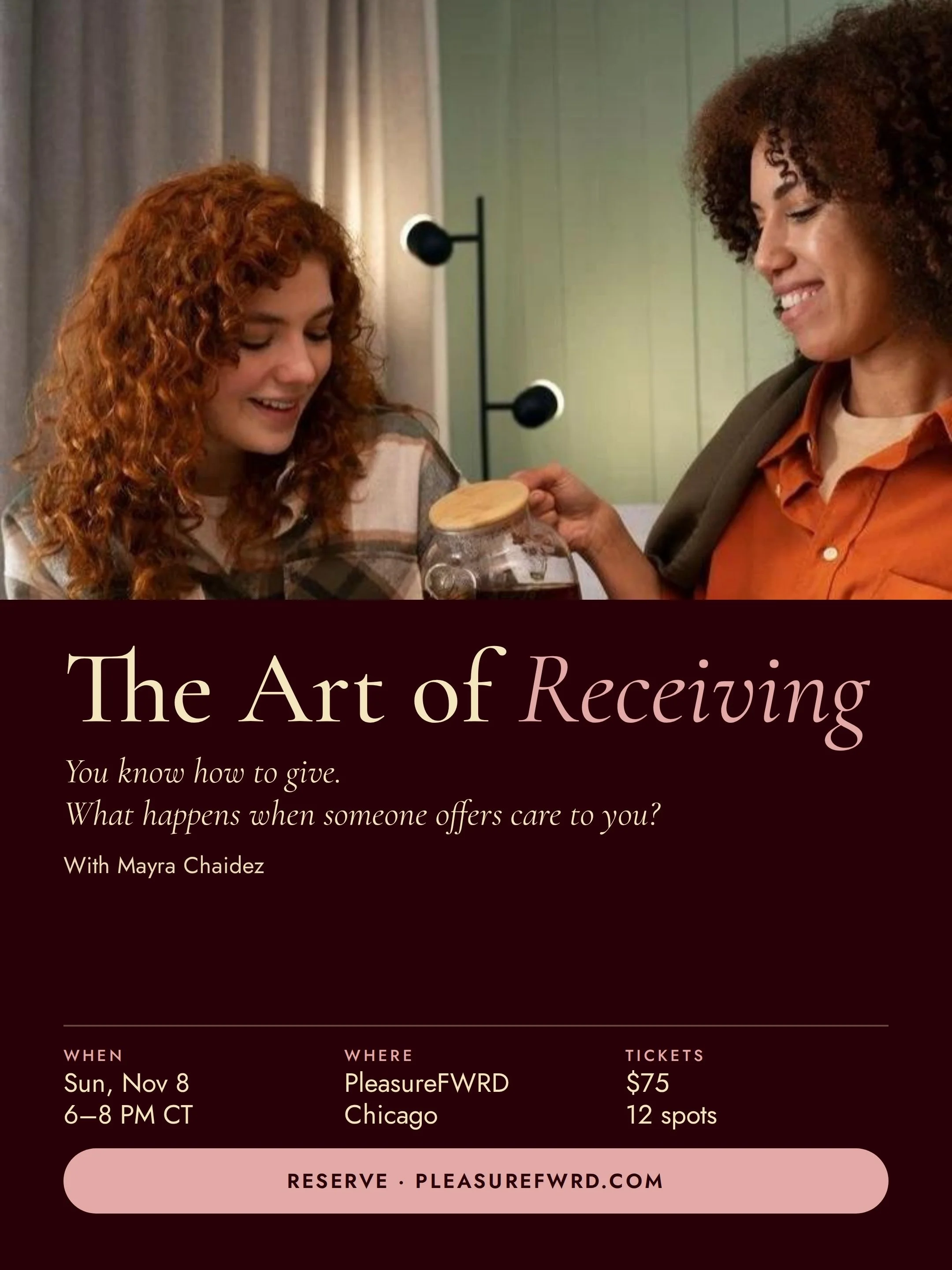 The Art of Receiving℠ | Sunday, November 8, 2026 · 6:00–8:00 PM CT