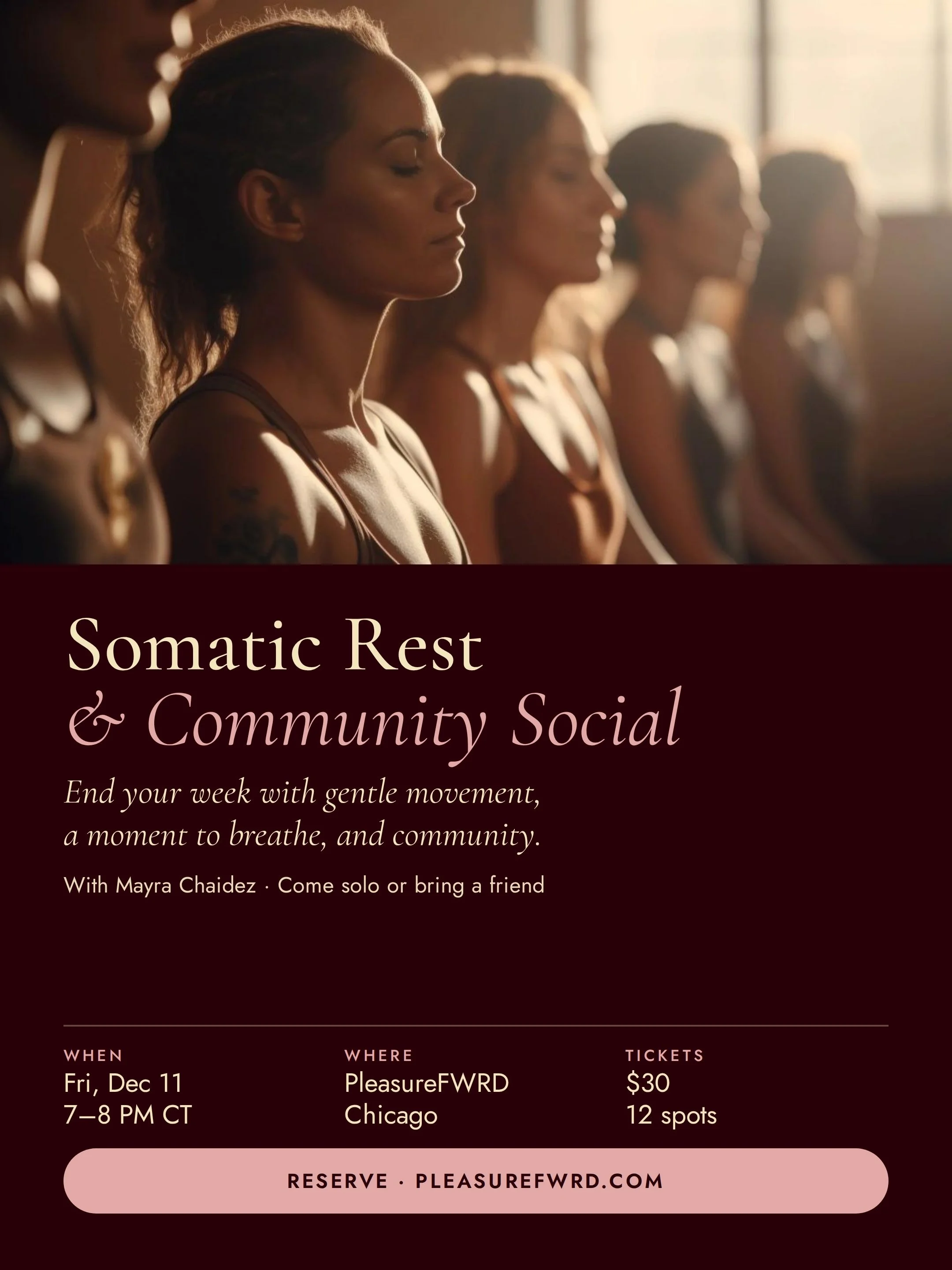 Somatic Check-In & Journaling | Tuesday, December 1, 2026 · 9:00–10:00 AM CT