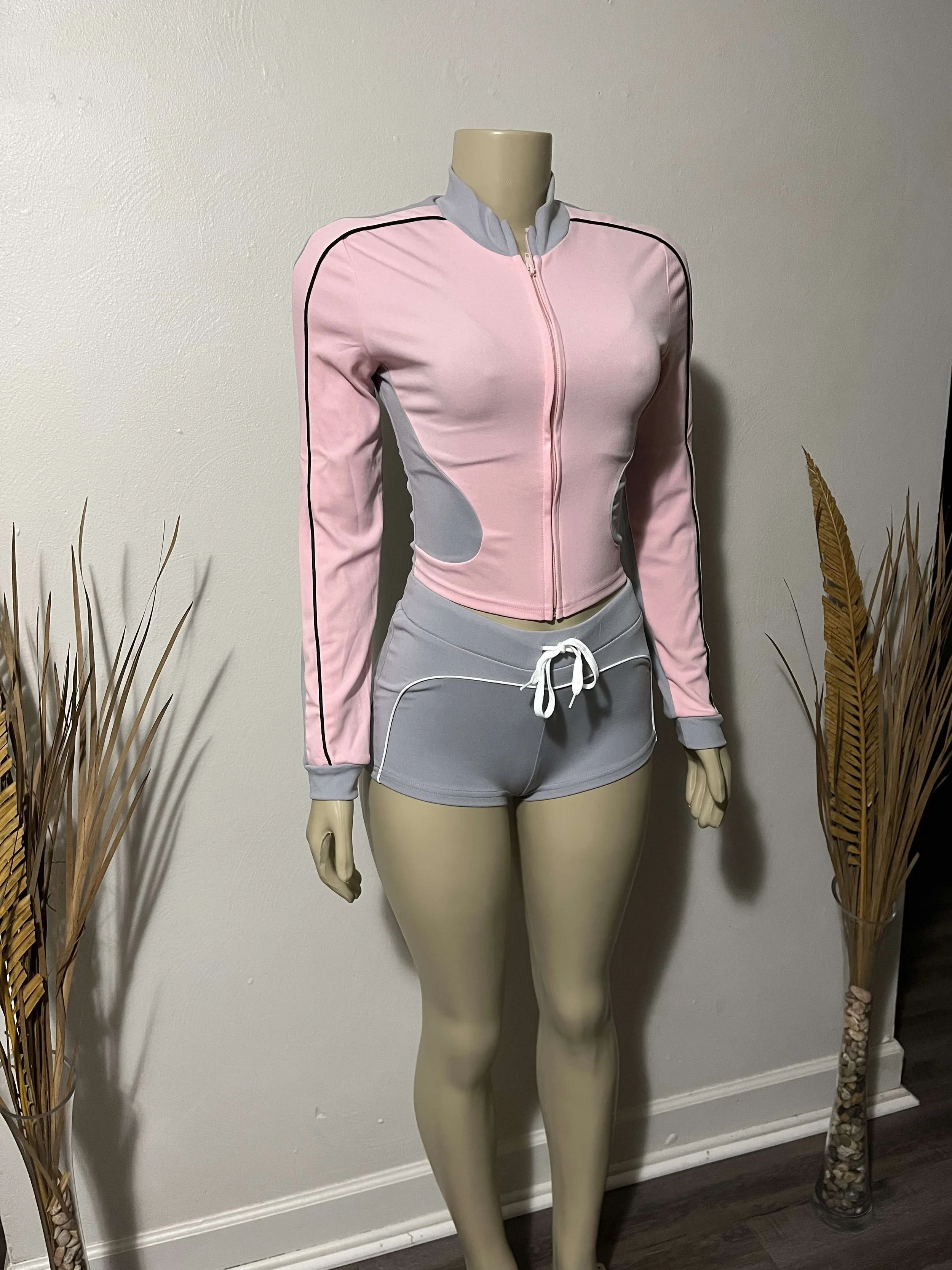 Color Block Short Set