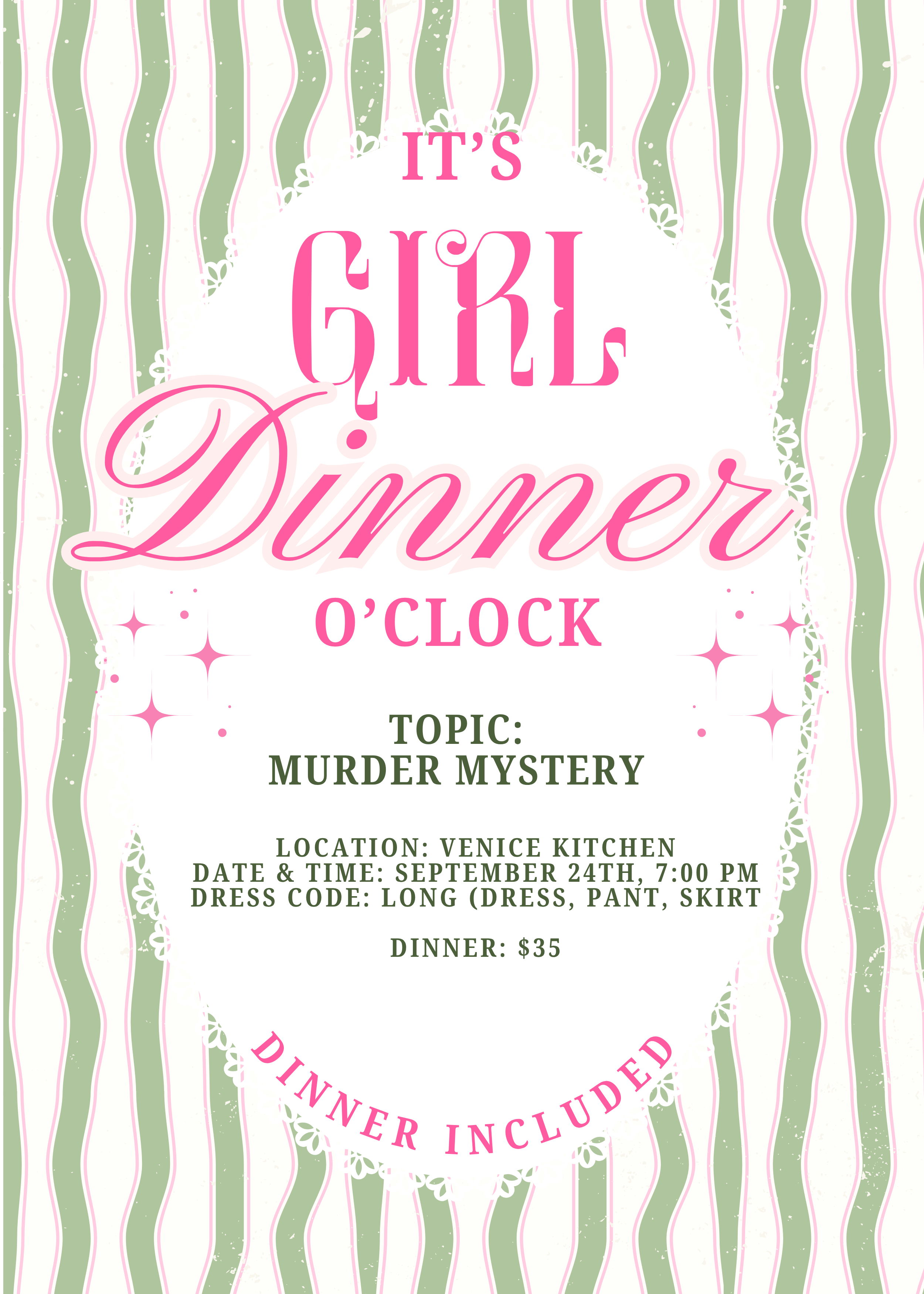 Girl Dinner Series: Murder Mystery