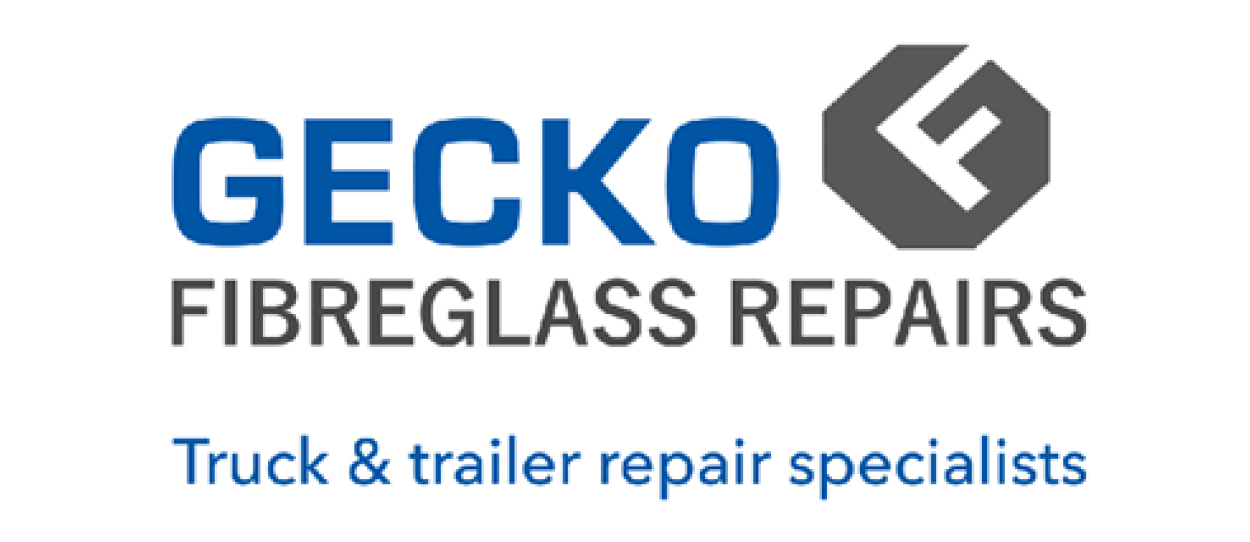 Logo for Gecko Fibreglass Repairs, a sub-brand of Fruehauf in New Zealand