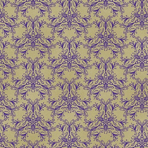 Benartex Ground Works Collection - Swarm  (Purple/Chino)