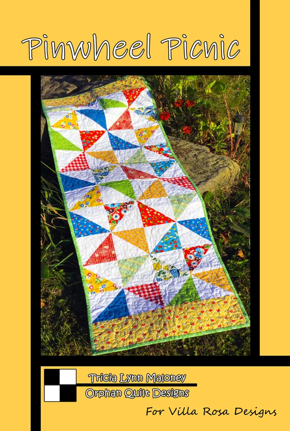 Villa Rosa - “Pinwheel Picnic” Table Runner Pattern Card