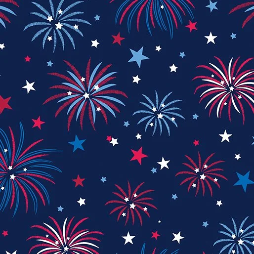 Benartex Celebrate the USA Collection - Patriotic Fireworks (Navy)