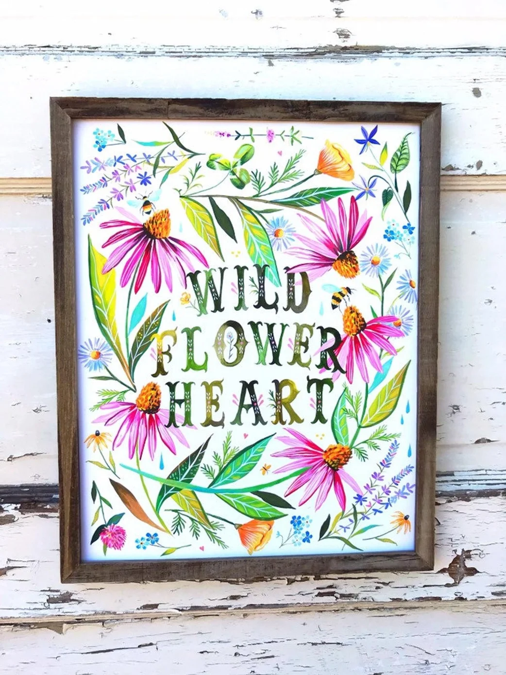 Katie Daisy Wild Flower Heart Print - 11x14