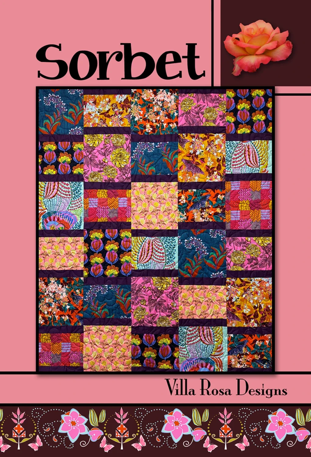 Villa Rosa - “Sorbet” Quilt Pattern Card