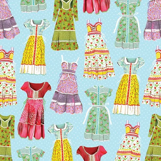 Benartex A Prairie Heart Collection - Prairie Dresses (Lt. Prairie Sky)