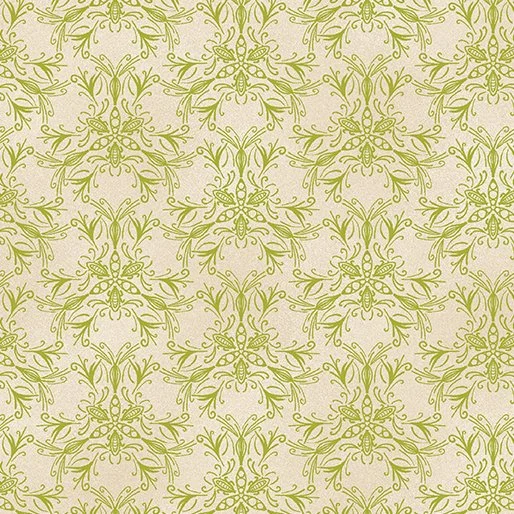 Benartex Ground Works Collection - Swarm  (Lime/Ivory)