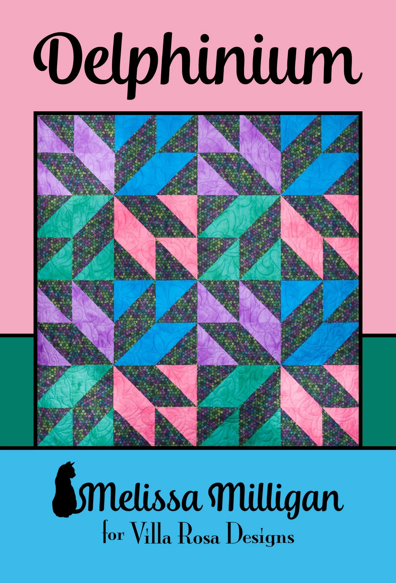 Villa Rosa - “Delphinium” Quilt Pattern Card